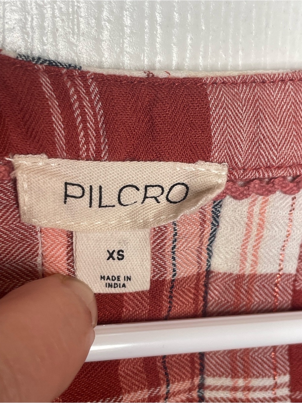 Pilcro Long-Sleeve Pleated Swing Blouse Plaid Preppy Academia Schoolgirl Boho XS - Picture 12 of 15